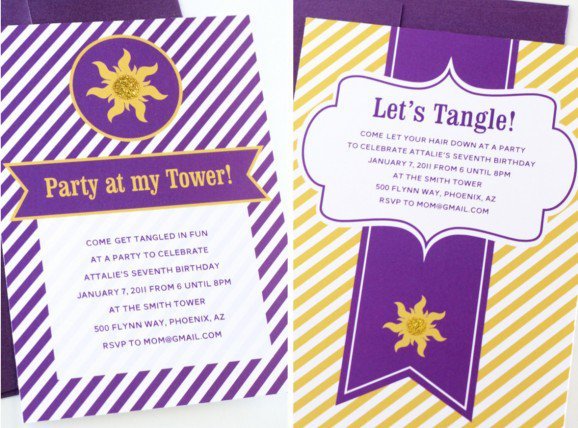 Free Printable Tangled Birthday Party Invitations