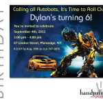 Transformers Printable Birthday Invitations