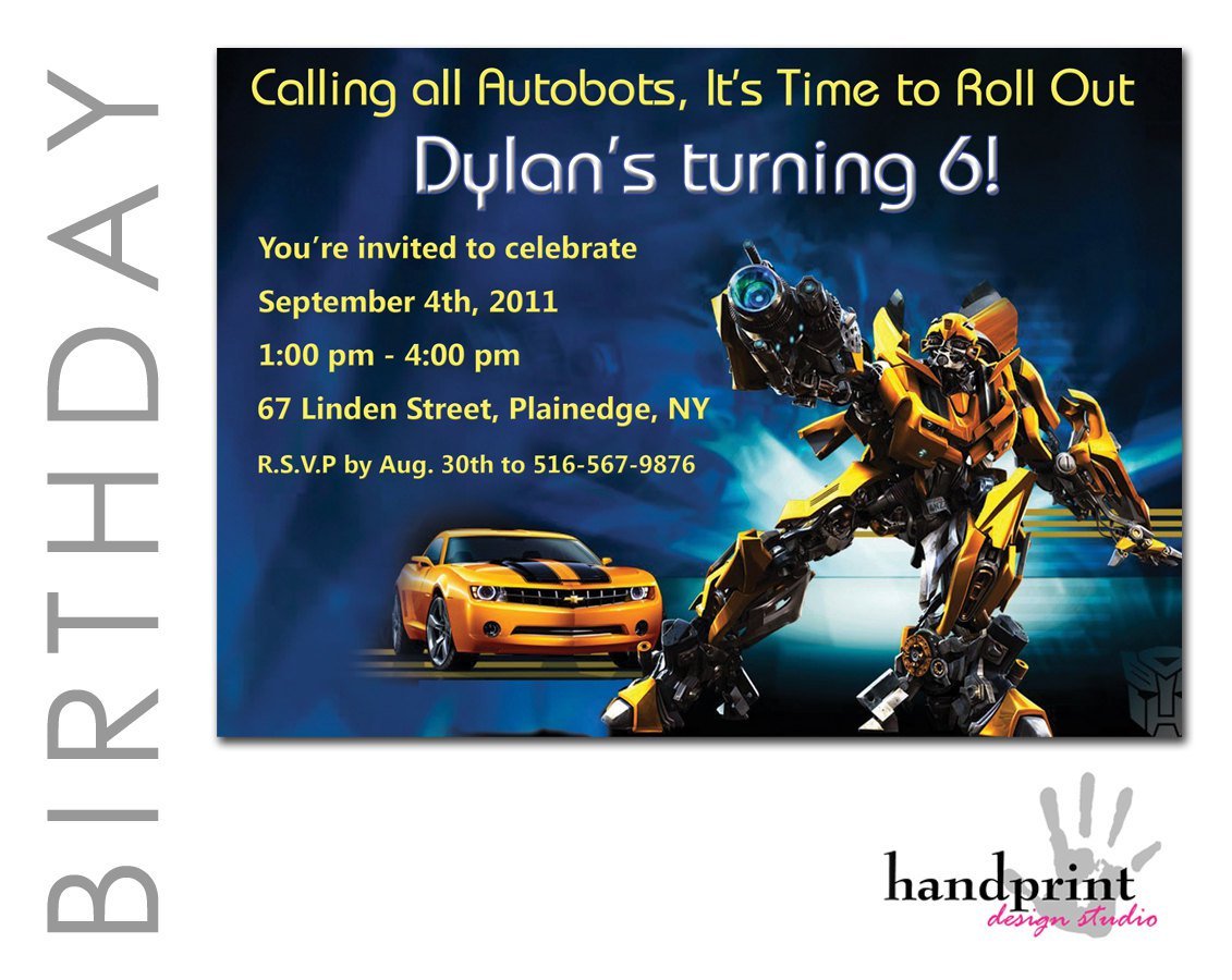 Free Printable Transformers Birthday Party Invitations