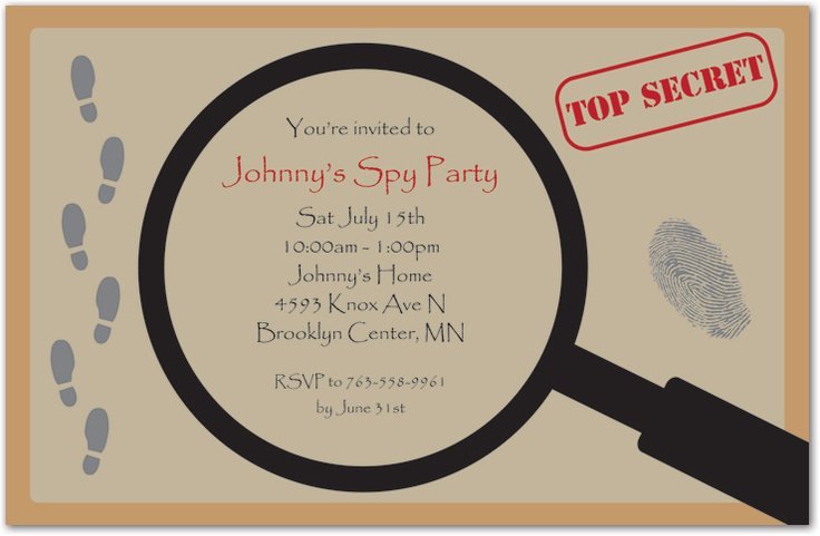 Free Spy Party Invitation Templates