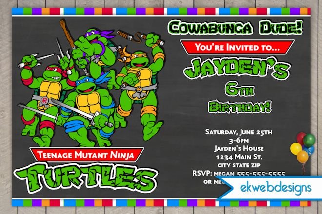 Free Tmnt Birthday Invitation Templates