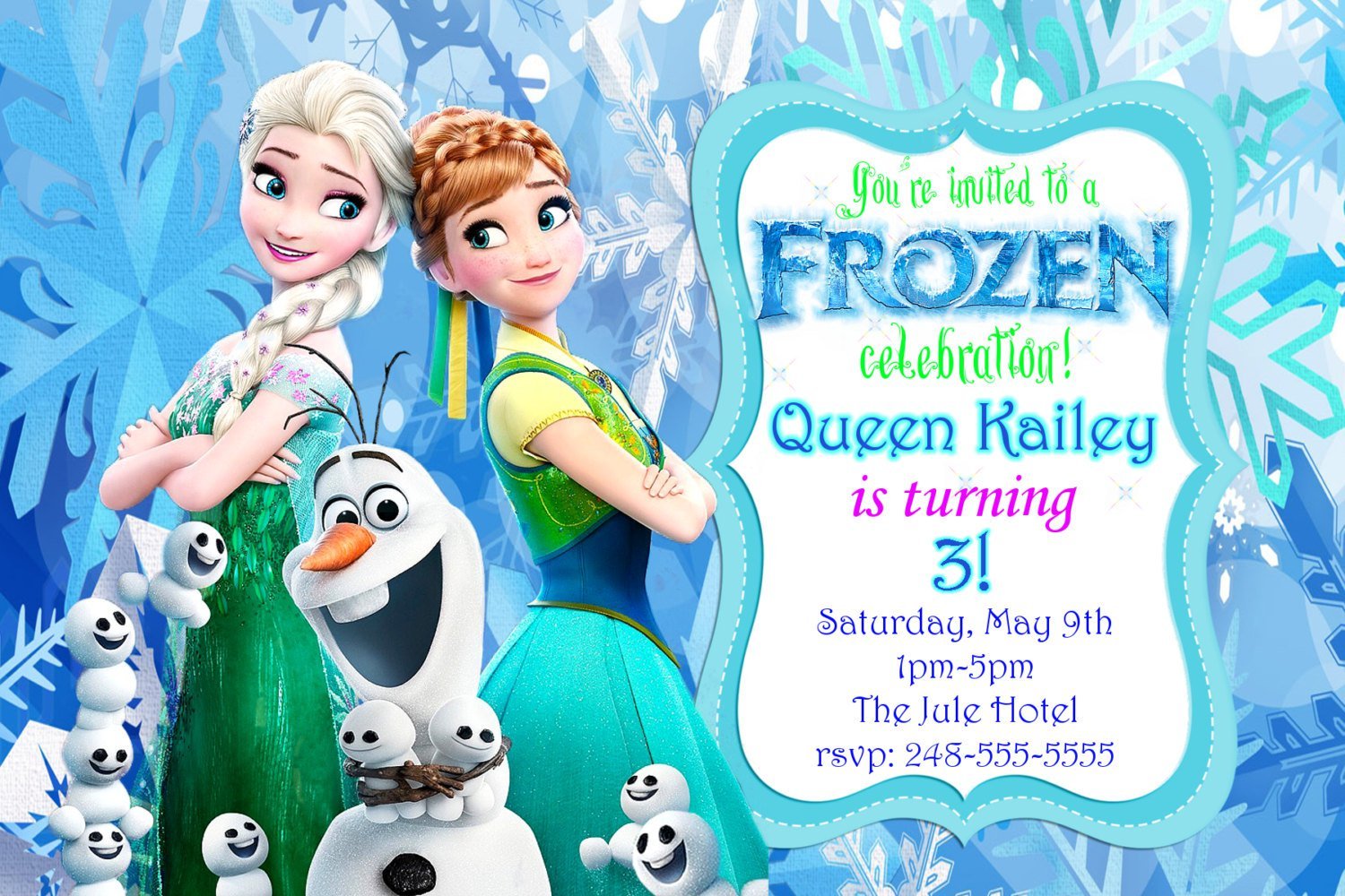 Frozen Fever Invitation Template