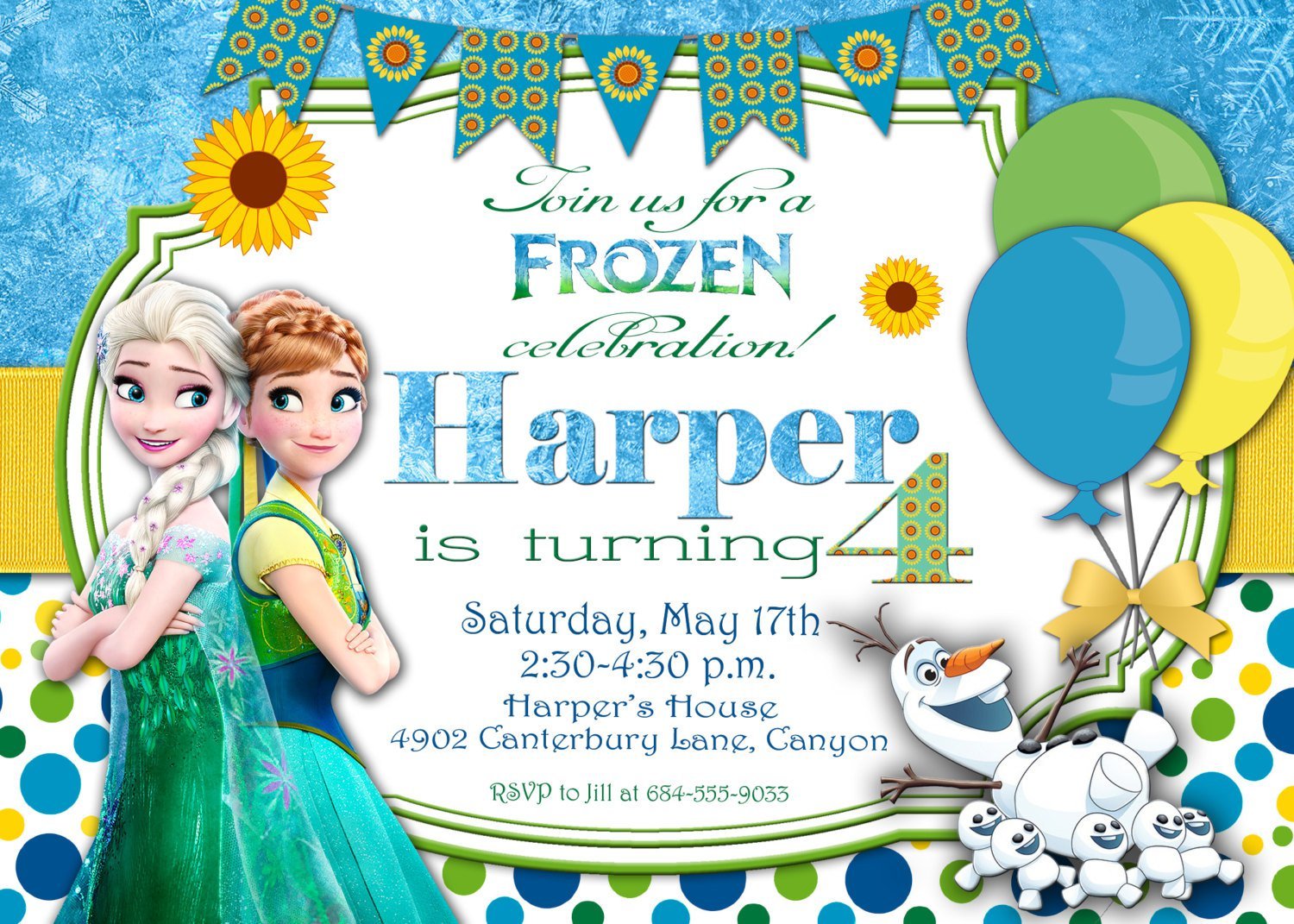 Frozen Fever Invitation Templates