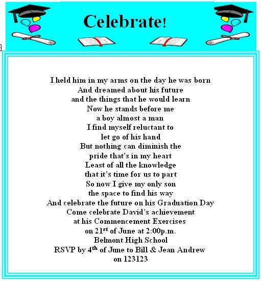 Funny High School Graduation Invitation Sayings