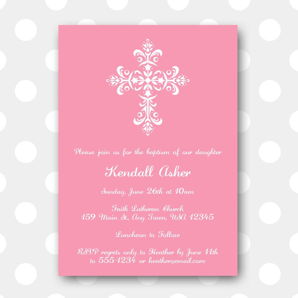 Girl Baptism Invitation Templates Downloadable