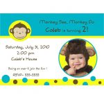 Girl Monkey Birthday Invitations