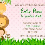 Monkey Girl Birthday Party Invitation