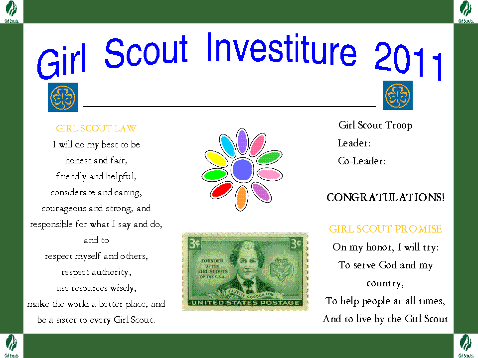 Girl Scout Investiture Ceremony Invitations