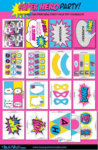 Girl Superhero Birthday Party Invitations