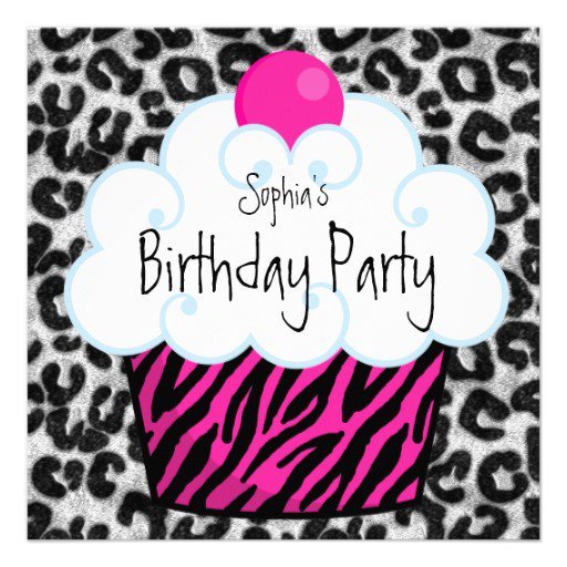 Girl Zebra Party Invitations