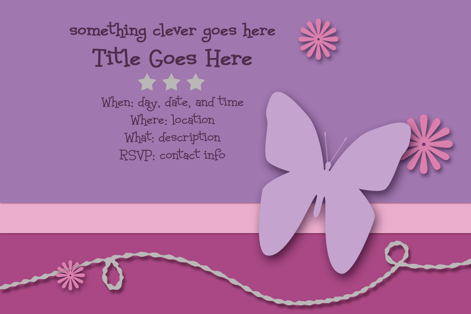 Girls Invitation Templates