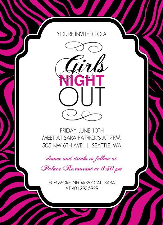 Girls Night Out Invitation Templates