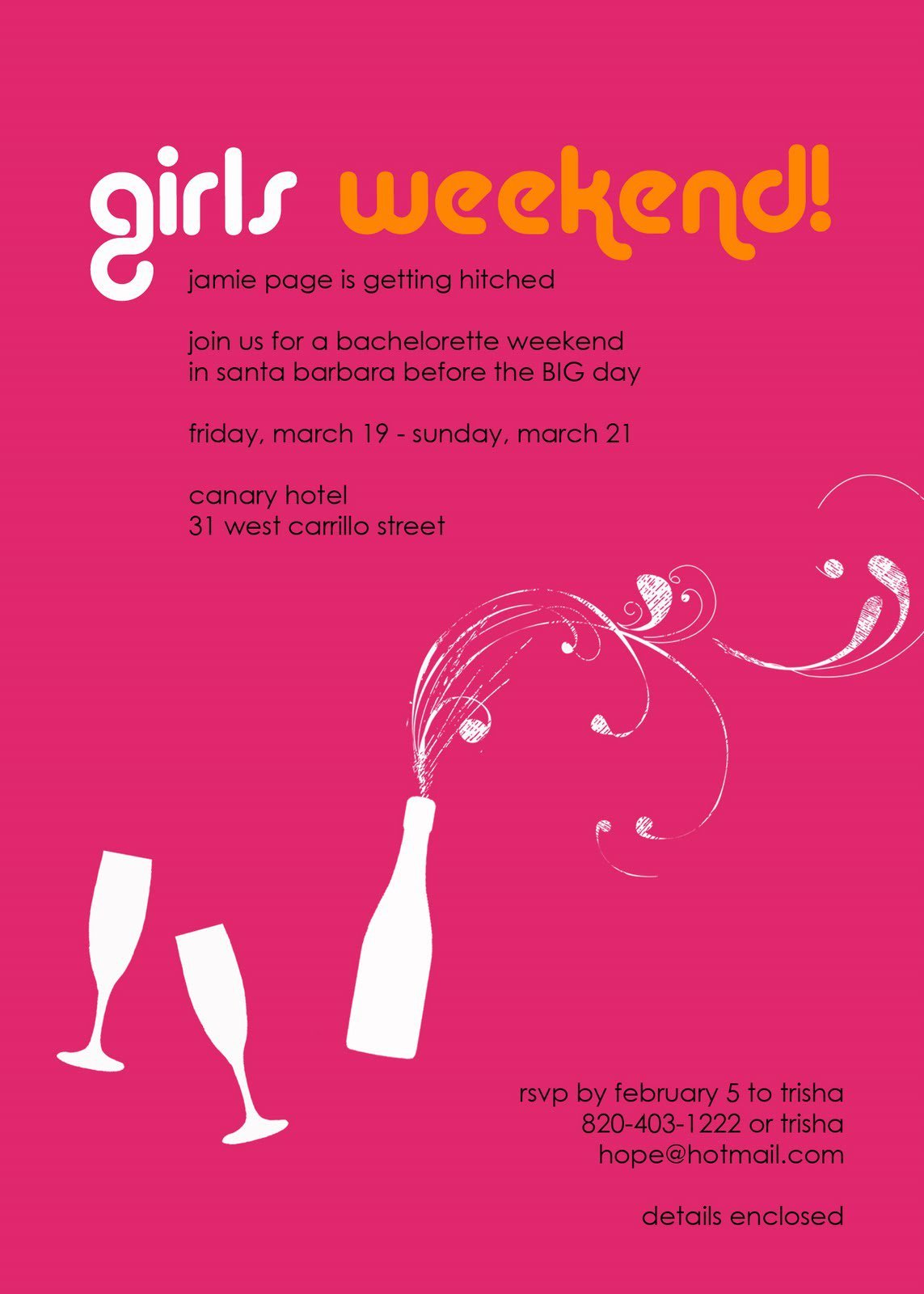 Girls Weekend Invitations