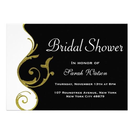 Gold Bridal Shower Invitations