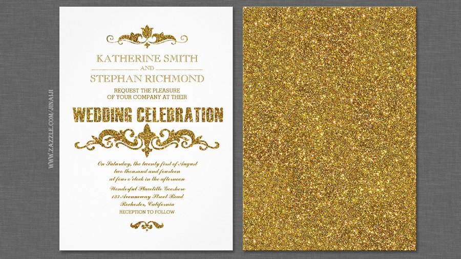 Gold Foil Wedding Invitations
