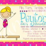 Gymnastics Birthday Invitations Purple