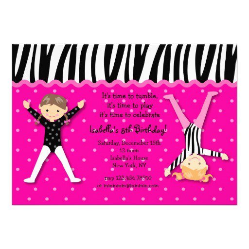 Gymnastics Party Invitations