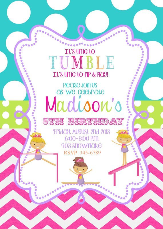 Gymnastics Party Invitations Free Printable