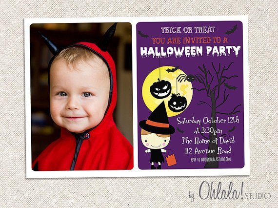 Halloween Birthday Invitations Etsy