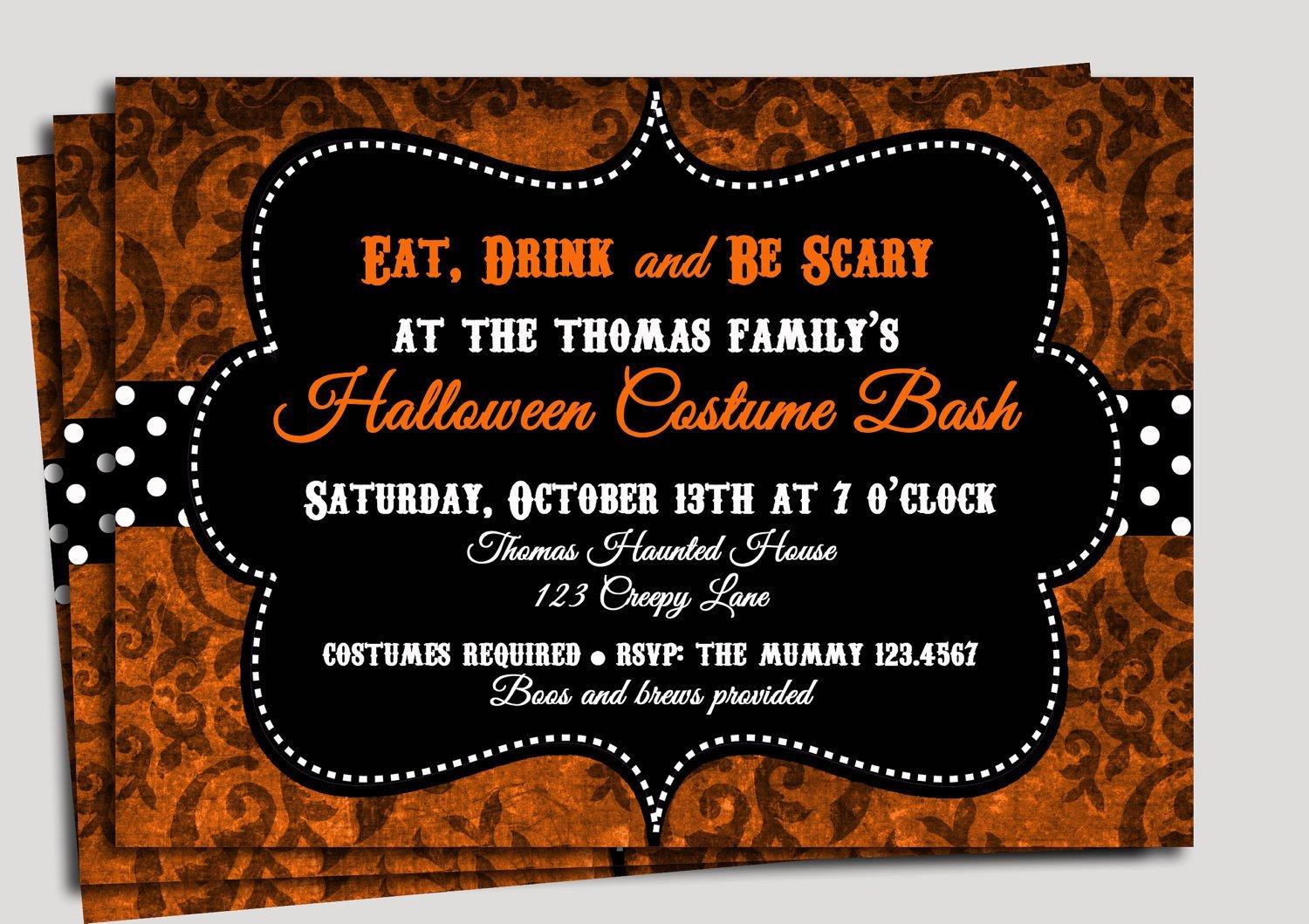 Halloween Birthday Party Invitation Wording