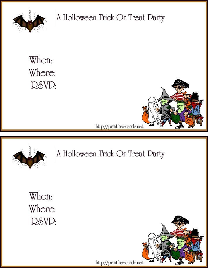 Halloween Invitation Cards Printable