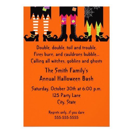 Halloween Party Invitation Text