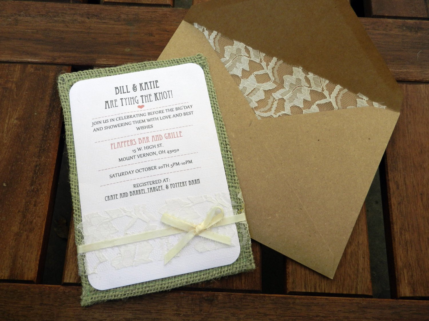 Handmade Bridal Shower Invitations