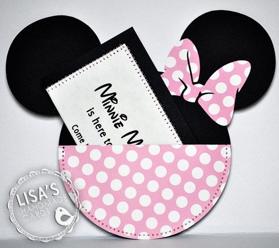 Handmade Minnie Mouse Birthday Invitations