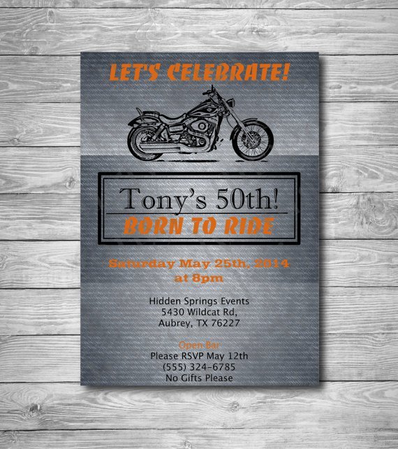 Harley-davidson 50th Birthday Invitations