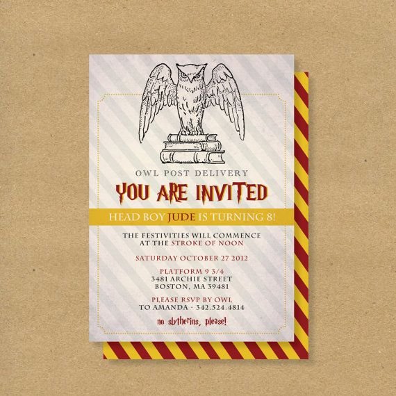 Harry Potter Invitation Wording Ideas