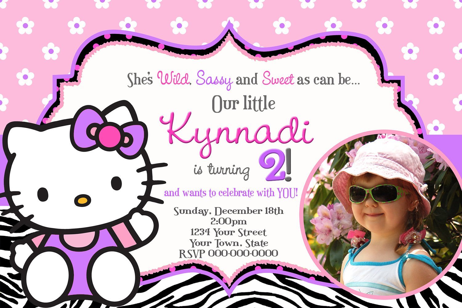 Hello Kitty 2nd Birthday Invitation Wording