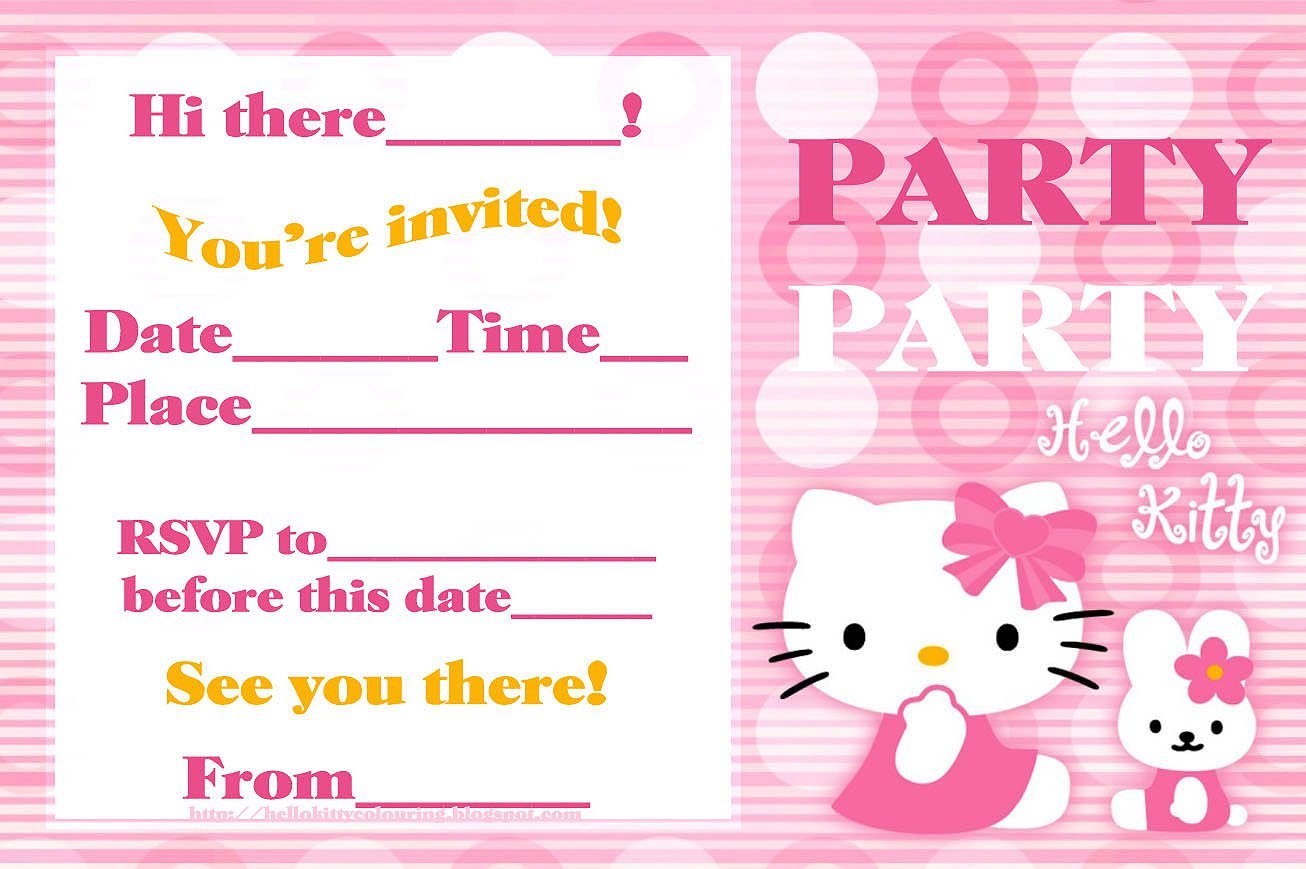 Hello Kitty Birthday Invitations Printable