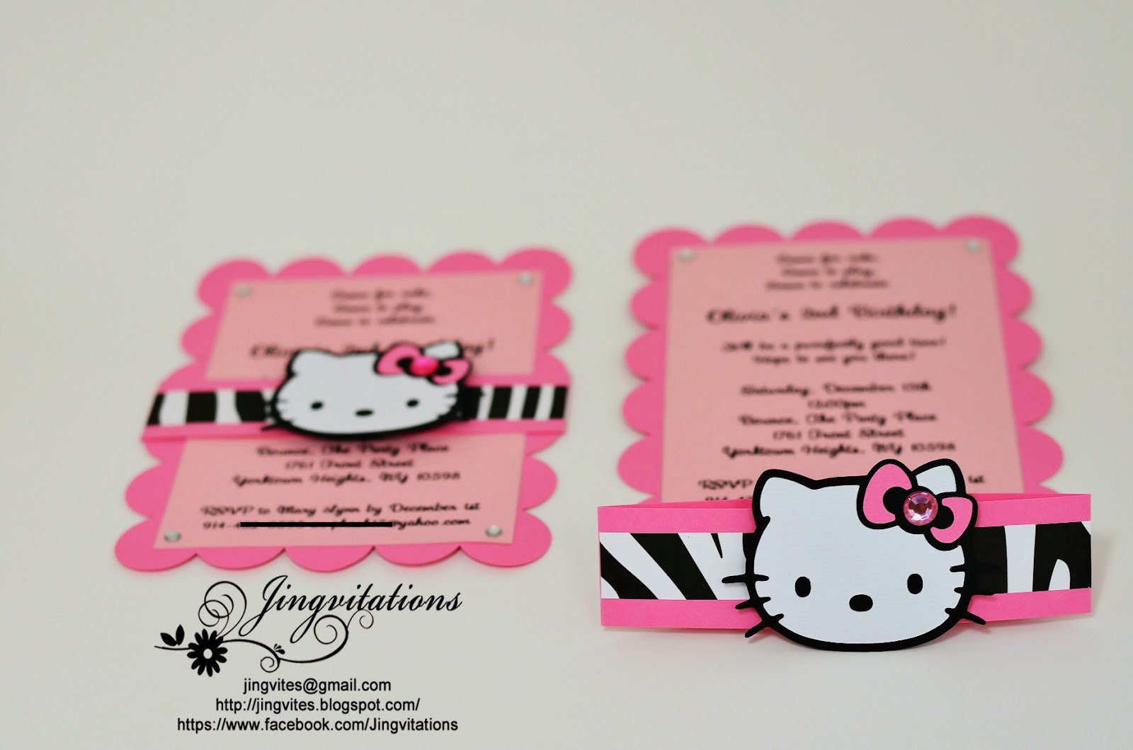 Hello Kitty Leopard Invitations