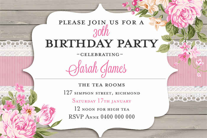 High Tea Bridal Shower Invitations