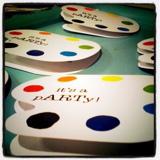 Homemade Art Party Invitations