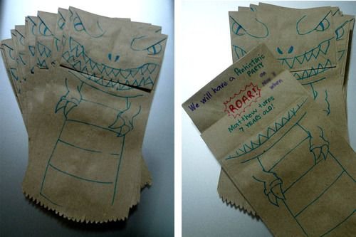 Homemade Dinosaur Birthday Invitations