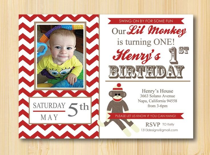 Homemade Sock Monkey Invitations