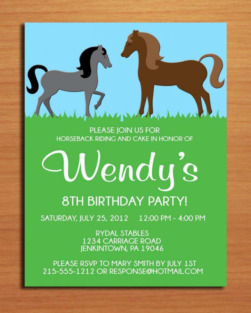 Horse Invitations Samples