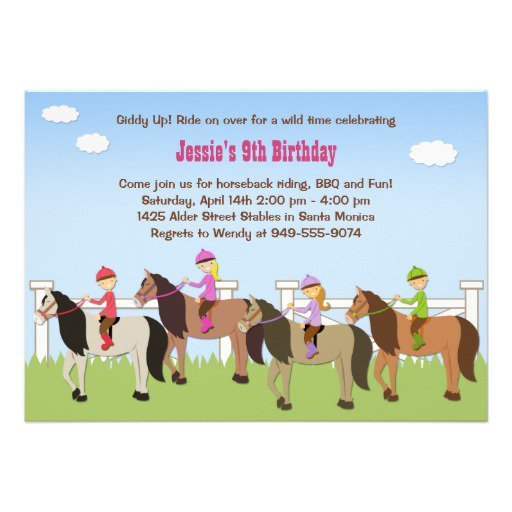 Horse Riding Birthday Party Invitation