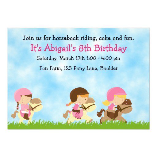 Horseback Riding Birthday Invitations