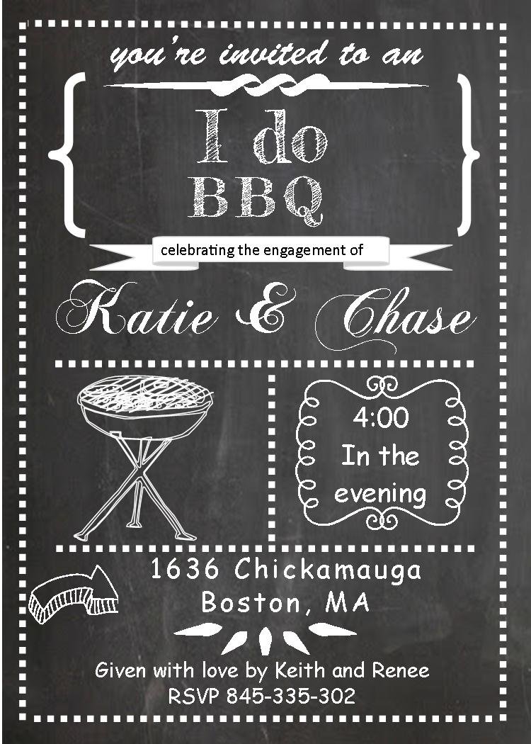I Do Bbq Engagement Party Invitations