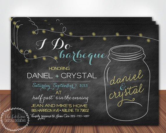 I Do Bbq Mason Jar Invitations