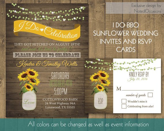 I Do Bbq Wedding Reception Invitations