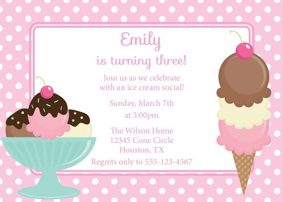 Ice Cream Social Invite Wording