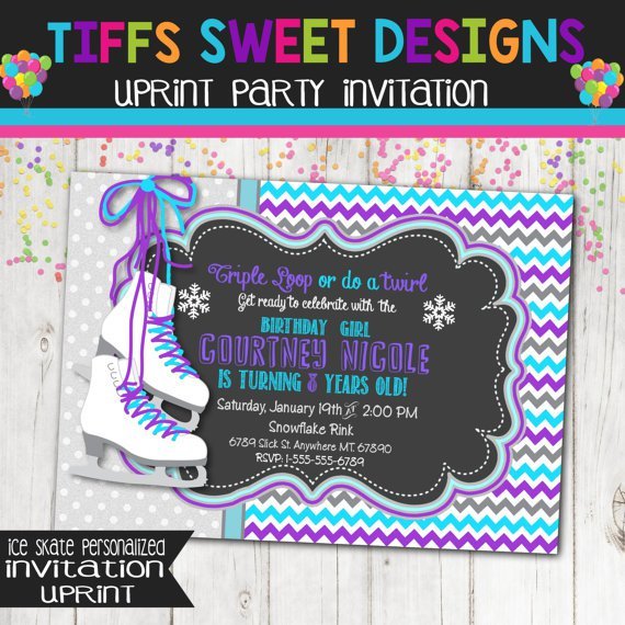 Ice Skate Invitation Printable