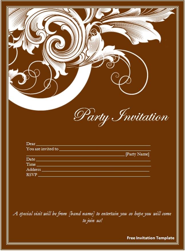 Invitation Templates For Word Free