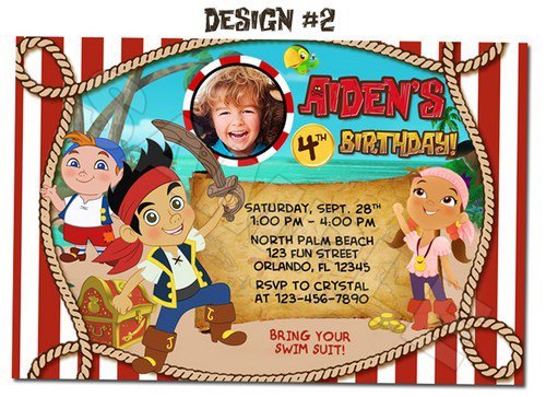 Jake And The Neverland Pirates Birthday Invitations Printable