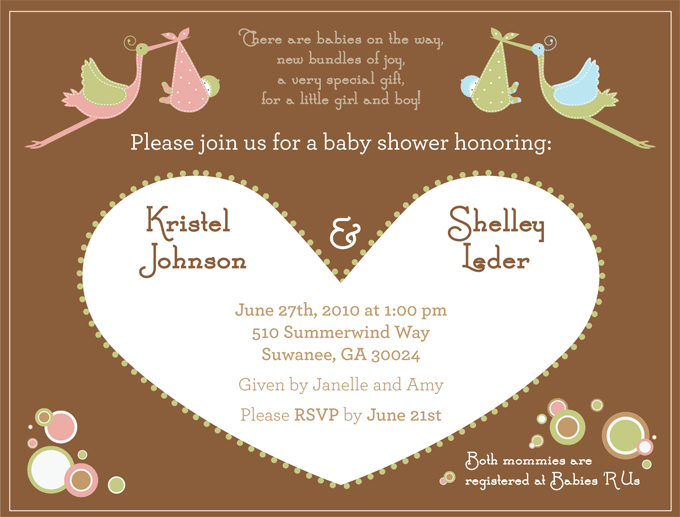 Joint Baby Shower Invitations