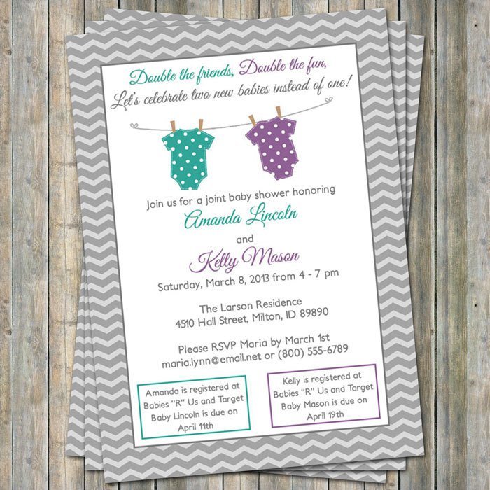 Joint Baby Shower Invitations For Sisters