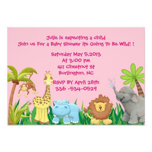 Jungle Baby Shower Invitations Printable